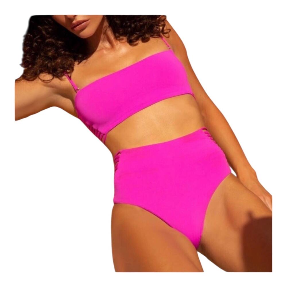L*Space Harrington Bitsy Cut Pink Bikini Bottom Women’s Medium NWOT